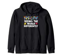 Seeing World Differently Autism Spectrum Disorder Awareness Zip Hoodie