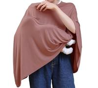 Seejoy Multi-use Nursing Cover for Breastfeeding, 360°Full Coverage Nursing Poncho, Rayon Soft & Breathable Breastfeeding Cover up (Smooth Rayon, Blush)