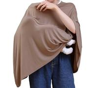Seejoy Nursing Cover for Breastfeeding 360° Full Coverage Nursing Poncho Viscose Soft and Breathable for Breastfeeding, mocha, One Size