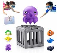 S nd Splash Pool Game, Kids Pool Diving Toys with Animals Floating Easy Release, Abs, Water Swimming Dive Pool Game, Toddler Bath Toy Play Set, For Backyard Beach Lake River Vacation (C)