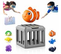 S nd Splash Pool Game, Kids Pool Diving Toys with Animals Floating Easy Release, Abs, Water Swimming Dive Pool Game, Toddler Bath Toy Play Set, For Backyard Beach Lake River Vacation (D)
