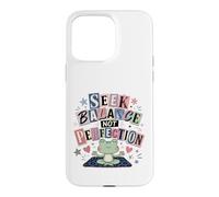 S alance Not Perfection Meditating Frog Yoga Case for iPhone 15 Pro Max