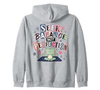 S alance Not Perfection Meditating Frog Yoga Zip Hoodie