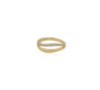 Seek + Find Courage Gold CZ Double Wave Ring - 58