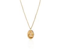 Seek + Find How Brightly You Shine Gold Oval Necklace