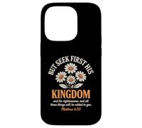 Seek First His Kingdom Christian Floral Daisy Case for iPhone 14 Pro
