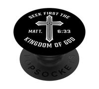 S irst The Kingdom Matthew 6 33 Bible Verse Christian PopSockets Adhesive PopGrip
