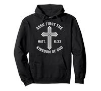 S irst The Kingdom Matthew 6 33 Bible Verse Christian Pullover Hoodie