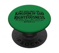 Seek First The Kingdom Of God Christian Bible Verse Quote PopSockets Adhesive PopGrip