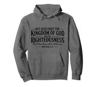 Seek First The Kingdom Of God Christian Bible Verse Quote Pullover Hoodie
