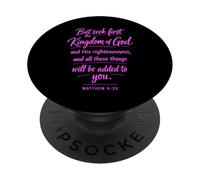 Seek First The Kingdom Of God Scripture Prayer Matthew 6:33 PopSockets Adhesive PopGrip