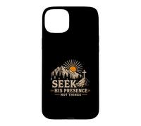Seek His Presence Not Things Christian Mountains Case for iPhone 15 Plus