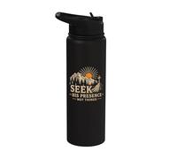 Seek His Presence Not Things Christian Mountains Stainless Steel Insulated Water Bottle
