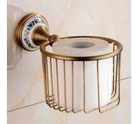 SEEK RARE Toilet Paper Holder Vintage Bathroom Organizers and Storage Brass Toilet Paper Holder Wall Mount Tissue Holder for Bathroom Kitchen Washroom RV White