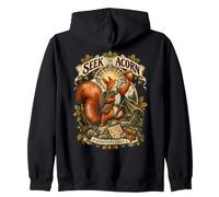 Seek the Acorn Adventurer Squirrel Fantasy Exploration Zip Hoodie