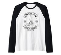 Seek The Lost Until Found Christian Faith Bible Verse Art Raglan Baseball Tee