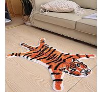 Seek4comfortable Tiger Shaped Bath Mat, Non Slip Bathroom Door Mat, Area Rug, Playroom Bedroom Bathroom Rugs and Mats, Floor Playmat, Absorption Shower Rug, Carpet (Orange, 22x34 inch)