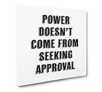 Seeking Approval Modern Typography Quote Canvas Print | Gallery Wrapped 30mm Frame Wall Art | 20x20 inches | Ready to Hang | Modern Typography Picture | Living Room Bedroom Lounge Office