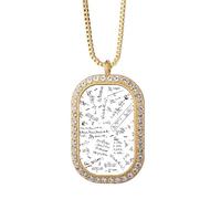 Seeking Lits Mathematical Formulas Necklace Pendant Diamond Crystal Golden Jewelry