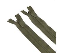 Seeking ROAM Invisible Zippers, Nylon Coil, #3, 2 Pieces (Olive Military Green, 12" inch)