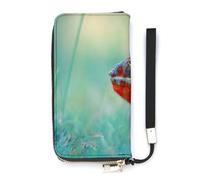 SEEKJOYS Ladies Wallet Chameleon Frog Large Women Wallets Card Holder Clutch Stylish Wallet with Wrist Strap Long Womens Purse for Cards,Coin