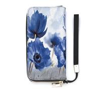 SEEKJOYS Ladies Wallet Flower Survives in The Wilderness Large Women Wallets Card Holder Clutch Stylish Wallet with Wrist Strap Long Womens Purse for Cards,Coin