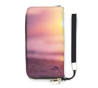 SEEKJOYS Ladies Wallet Sunrise On The Horizon Large Women Wallets Card Holder Clutch Stylish Wallet with Wrist Strap Long Womens Purse for Cards,Coin