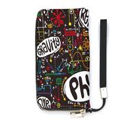 SEEKJOYS Wallet for Women Physical Math Physics Education Educational Ladies Wallets Card Holder Clutch Stylish Leather Wallet with Wrist Strap Long Womens Purse