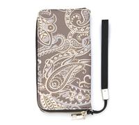 SEEKJOYS Wallet for Women Tribe Abstract PatternImage Ladies Wallets Card Holder Clutch Stylish Leather Wallet with Wrist Strap Long Womens Purse
