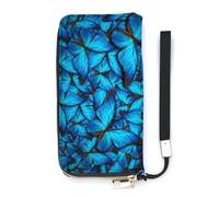 SEEKJOYS Women Wallet Beautiful Butterfly Pattern Ladies Wallets Card Holder Clutch Stylish Wallet with Wrist Strap Long Womens Purse for Girls Ladies