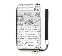 SEEKJOYS Women Wallet The Tower of Paris Ladies Wallets Card Holder Clutch Stylish Wallet with Wrist Strap Long Womens Purse for Girls Ladies