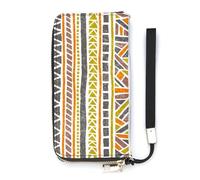 SEEKJOYS Women's Wallet Ancient Egyptian Symbols Ladies Wallets Card Holder Clutch Stylish Leather Wallet with Wrist Strap Long Womens Purse