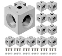 Seekliny 12pcs 3030 3-Way Corner Cube 3030 Extrusion Hardware T-Slot V-Slot Accessories with Screws and Nuts for 3030 Aluminum Extrusion Connector 3D Printer Accessories Silver