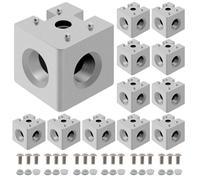 Seekliny 12pcs 4040 3-Way Corner Cube 4040 Extrusion Hardware T-Slot V-Slot Accessories with Screws and Nuts for 4040 Aluminum Extrusion Connector 3D Printer Accessories Silver