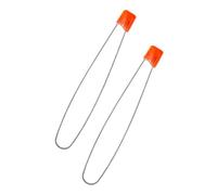 Seeknit Rounded Tip Long Stitch Holder with Plastic Closure, Stainless Steel, Orange, 13.5cm - 2 Pieces