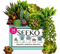 Seeko Artificial Succulents (14 Pack) - Premium Succulent Plants Artificial - Realistic Faux Succulents - Unpotted Textured Fake Succulents Decor for DIY - Fake Plants