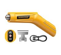 SEEKONE Cordless Mini Hot Air Gun, 4-Temp Settings (Max 400°C) with Memory Function, 3.6V Lithium Heat Gun, USB Charge, with Reflector Nozzle, for Heat Shrink Tubing, Resin and Embossing Powder