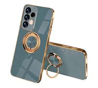 SEEKOO Case for Samsung Galaxy A33 5G, Ultra Thin TPU Bumper Shockproof Soft Cover Electroplating Phnom Penh Design Silicone Skin Slim Case with 360 Degree Ring Kickstand, Gray