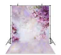 SeekPro 5x7ft Thin Vinyl Purple Floral Vintage Spring Easter Classic Photo Wedding Floral Photography Backdrop Printed Photography Studio Portrait Photo Background P2117b