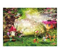 SeekPro 7x5ft Enchanted Forest Photo Background Fairy Tale Magic Big Tree Mushroom Princess Girl Birthday Party Decorations Banner Backdrops for Photography P3520W-B