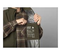 Seeland Celsius Heat Waistcoat Pine green Button on garment for setting temper