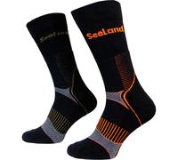 Seeland Field Coolmax Sock - 2Pack Black/Dark Grey - Cooling and moisture control, Flat toe seam