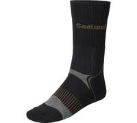 Seeland Field Coolmax Sock - 2Pack Black/Dark Grey - Cooling and moisture control, Flat toe seam