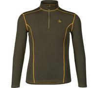 Seeland Hawker Base layer Pine green 1/2 zip center front, Flatlock stitching