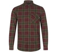 Seeland Mens Glen Flannel Cotton Shirt Pine Green Red Check Sizes Small To 4XL
