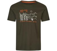 Seeland Mens Landscape Short Sleeed T Shirt Pine Green Sizes Small To 4XL