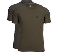 Seeland | Men's Outdoor T-Shirt | 2 Pack | Practical Hunting Hiking and Trekking Attire | Granite/Pine Green | 3XL