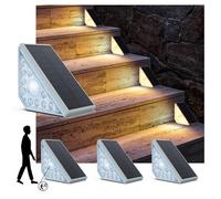 SEEMAIL Motion Sensor Step Solar Lights Outdoor Waterproof, 8 Led Stair Lights for Outside, Motion Detector Lamps Solar Power for Pathway/Deck/Walkway/Drivway/Lawn/Garden(4PC)