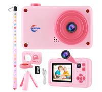 Seemee Kids Digital Camera with Bear Silicone Case and Tripod (Pink)