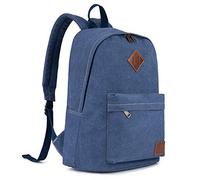 seemeroad Canvas Vintage Backpack Lightweight Travel Daypack Laptop Backpack College Student Rucksack for Men Women (Blue)